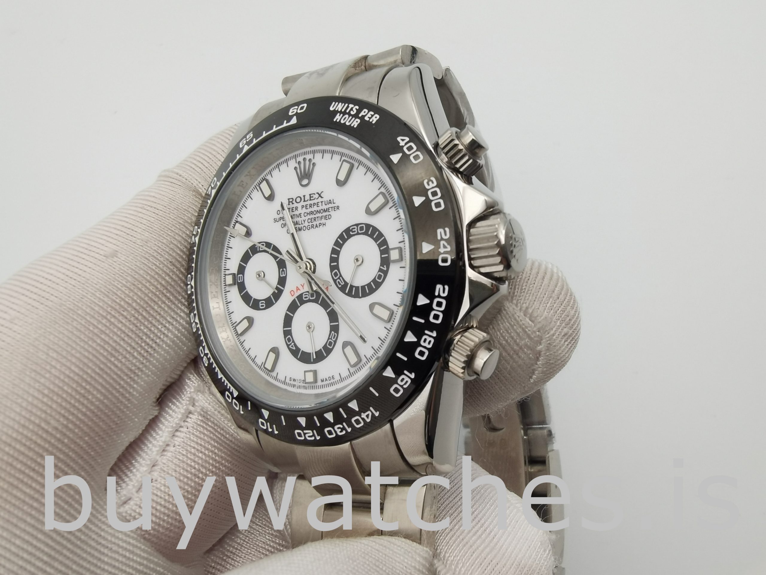 Rolex Daytona 116500 Montre automatique 4130 pour homme à cadran blanc 40 mm