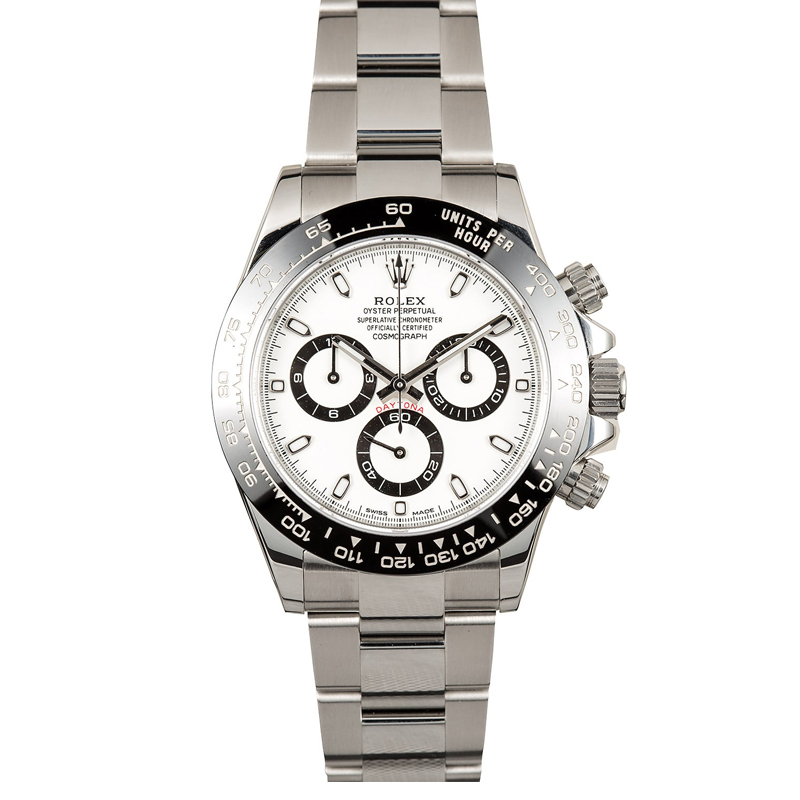 Rolex Daytona 116500 Montre automatique 4130 pour homme à cadran blanc 40 mm