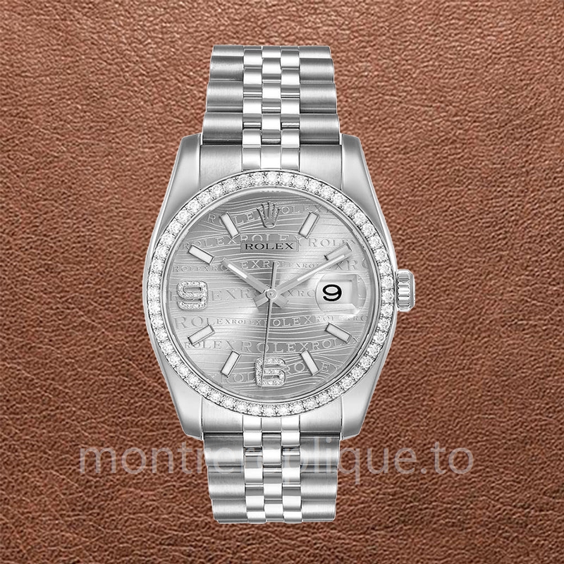 Rolex Datejust 116244SWDAJ Pour des hommes Cadran Vague d'Argent Argenté - Image 2