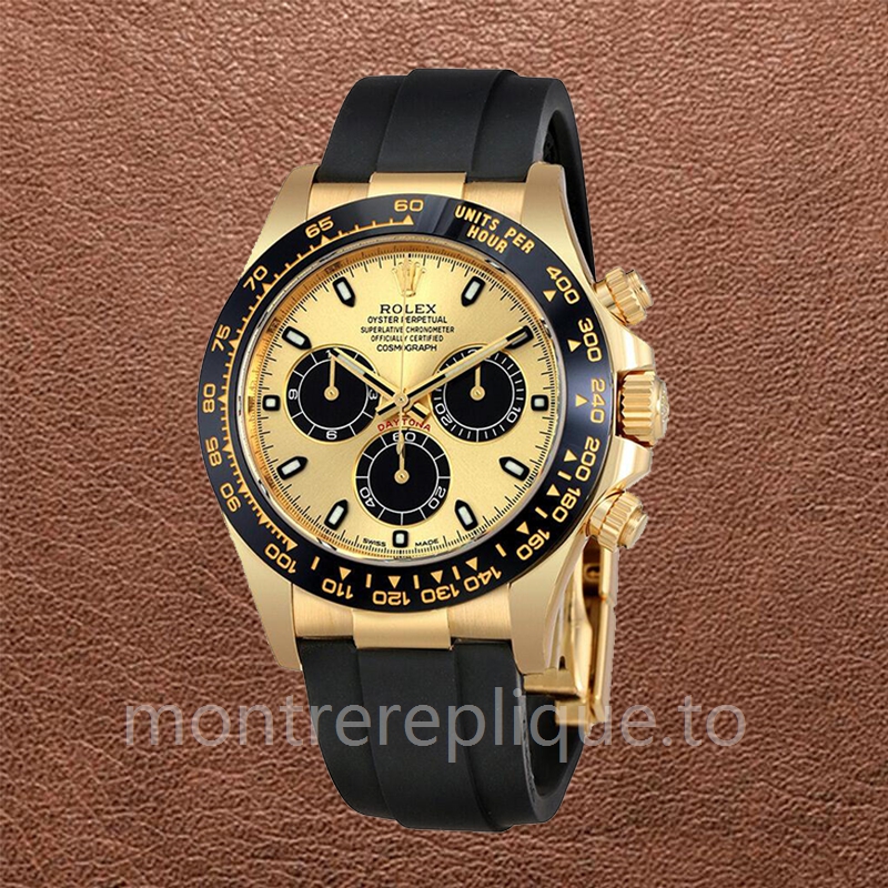Rolex Daytona Pour des hommes 116518CBKSR Cadran Noir Ton d'or élastique - Image 2