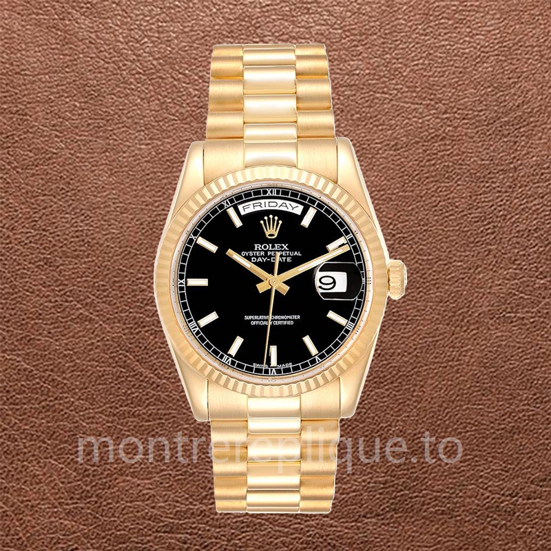 Rolex Day-Date 118238BKSP Pour des hommes 36mm Cadran Noir Or jaune - Image 2