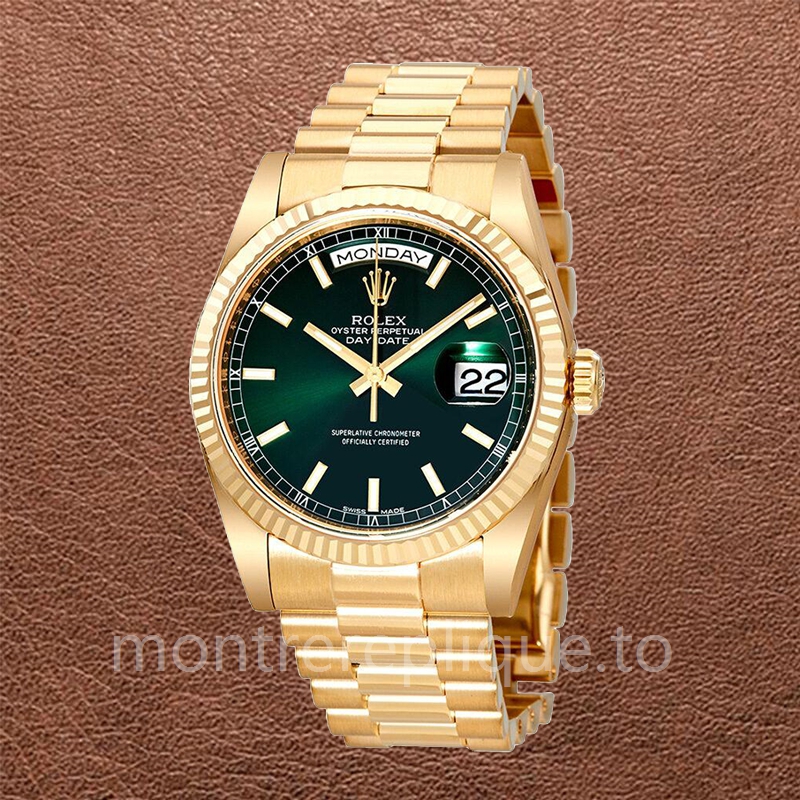 Rolex Day-Date 118238GNSP Unisex Or jaune Cadran vert 36mm - Image 2