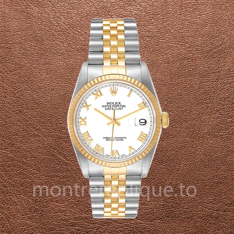 Rolex Datejust Pour des hommes 16233WRJ Argenté Cadran Noir Bracelet - Image 2