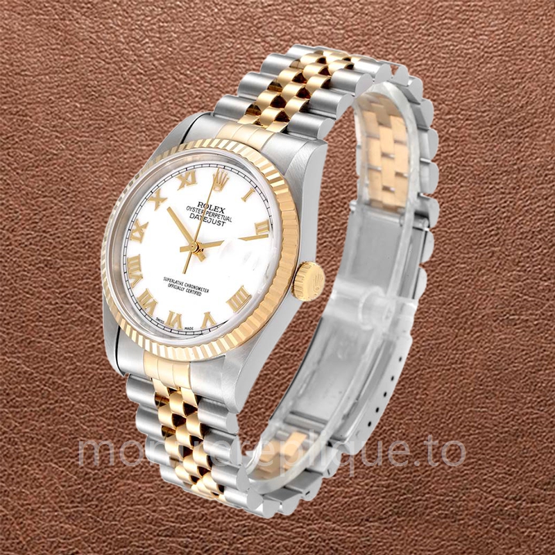 Rolex Datejust Pour des hommes 16233WRJ Argenté Cadran Noir Bracelet - Image 3