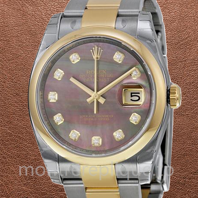 Rolex Datejust 36mm 116203BKMDO Pour des hommes Regardez Bracelet Huître