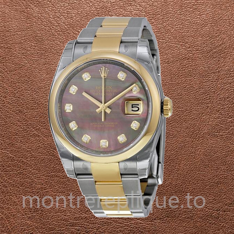 Rolex Datejust 36mm 116203BKMDO Pour des hommes Regardez Bracelet Huître - Image 2