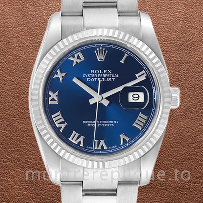 Rolex Datejust Pour des hommes 116234BLRO Oysterlock Cadran bleu