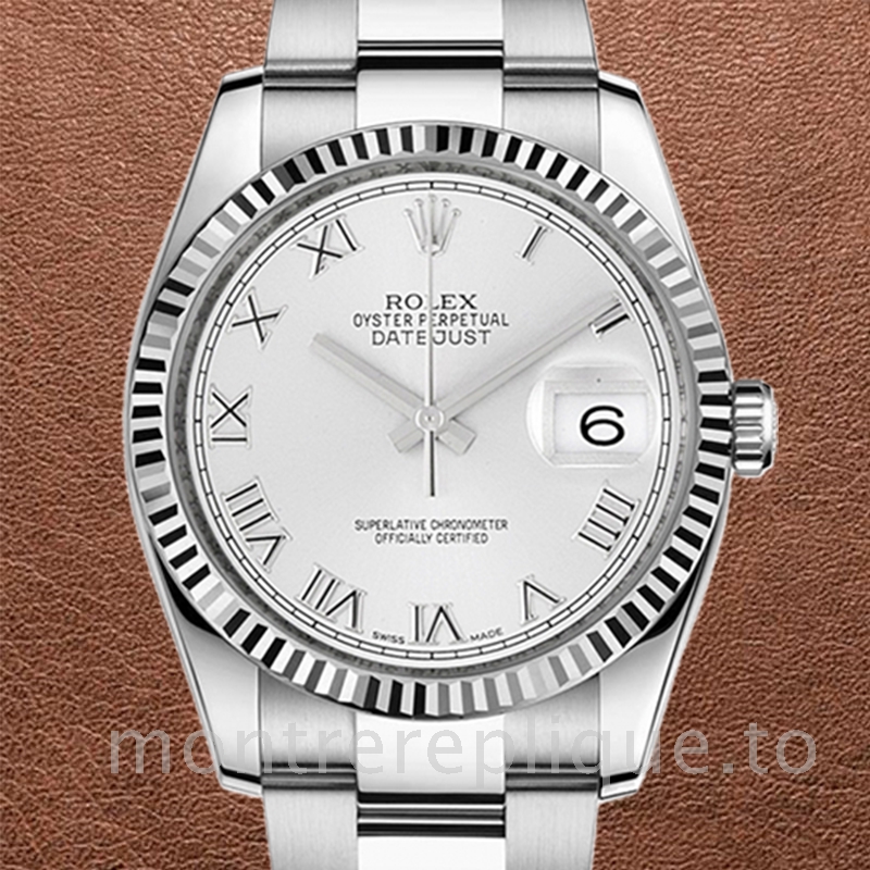 Rolex Datejust 116234WRO Pour des hommes Argenté Cadran Blanc