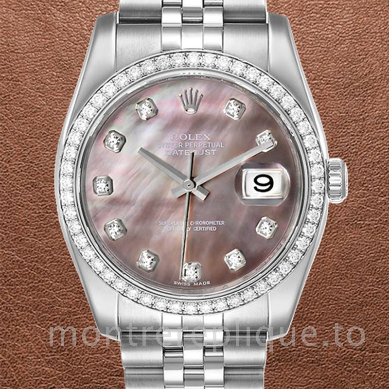 Rolex Datejust 116244BKMDJ Pour des hommes Argenté Automatique