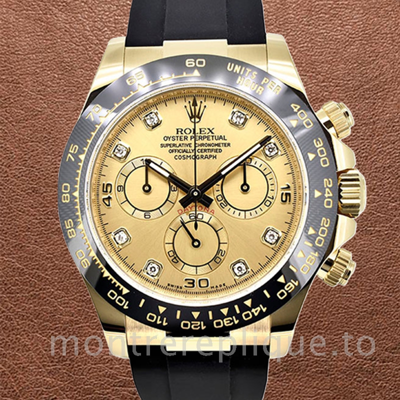 Rolex Daytona 116518CDR Pour des hommes Cadran Champagne Automatique Ton d'or