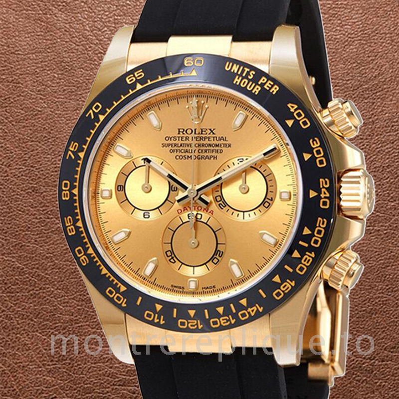 Rolex Daytona 116518CSR Pour des hommes 40mm Cadran Champagne élastique
