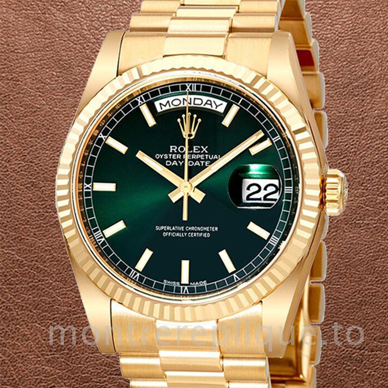 Rolex Day-Date 118238GNSP Unisex Or jaune Cadran vert 36mm