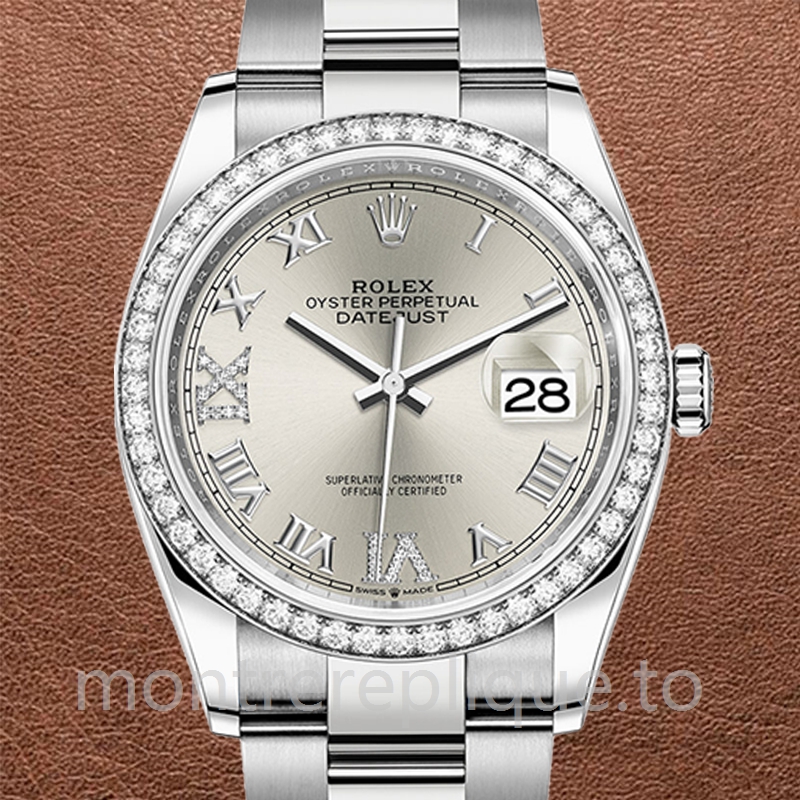 Rolex Datejust 36mm Dames m126284rbr-0022 Argenté Regardez
