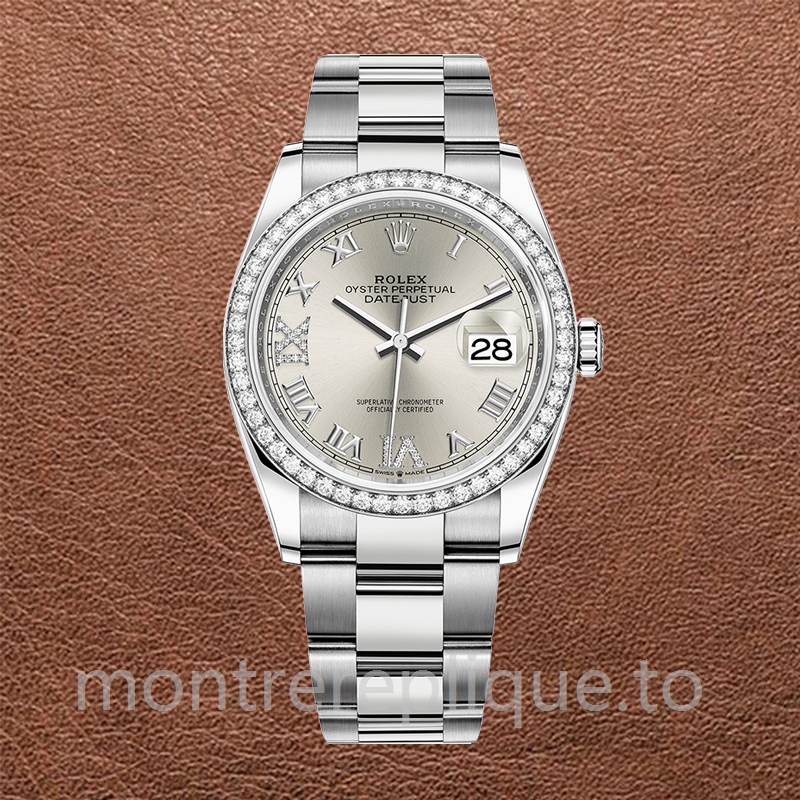 Rolex Datejust 36mm Dames m126284rbr-0022 Argenté Regardez - Image 2