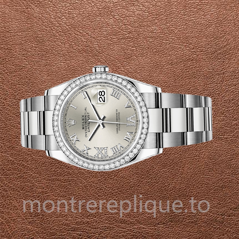 Rolex Datejust 36mm Dames m126284rbr-0022 Argenté Regardez - Image 3