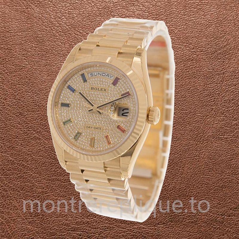 Rolex Day-date 36mm Unisexe m128238-0051 Regardez Cadran pavé de diamants - Image 3