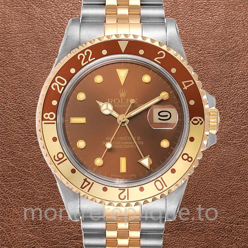 Rolex Gmt Master Pour des hommes 16713BNSJ 40mm Bracelet Jubilé Cadran bronze