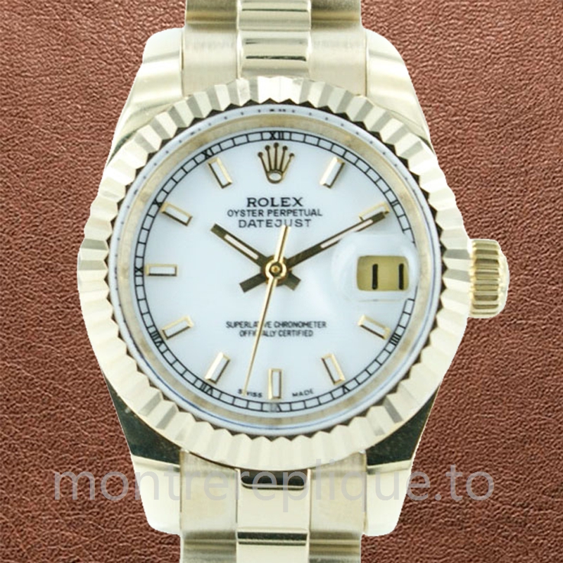 Rolex Datejust Dames 178278WSO 26mm Ton d'or Cadran blanc