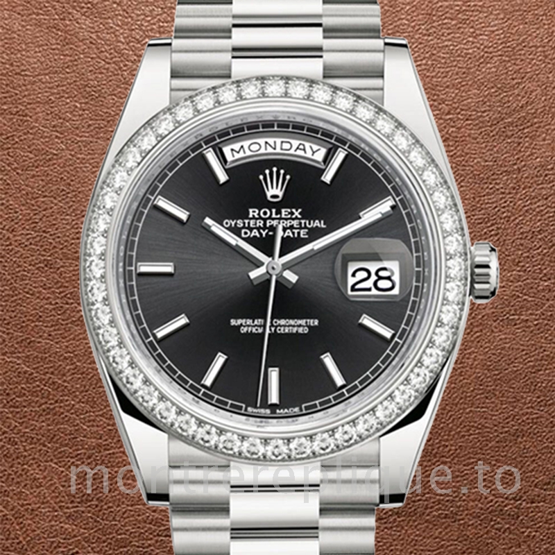Rolex Day-Date Pour des hommes 228349BKSP Argenté Bracelet