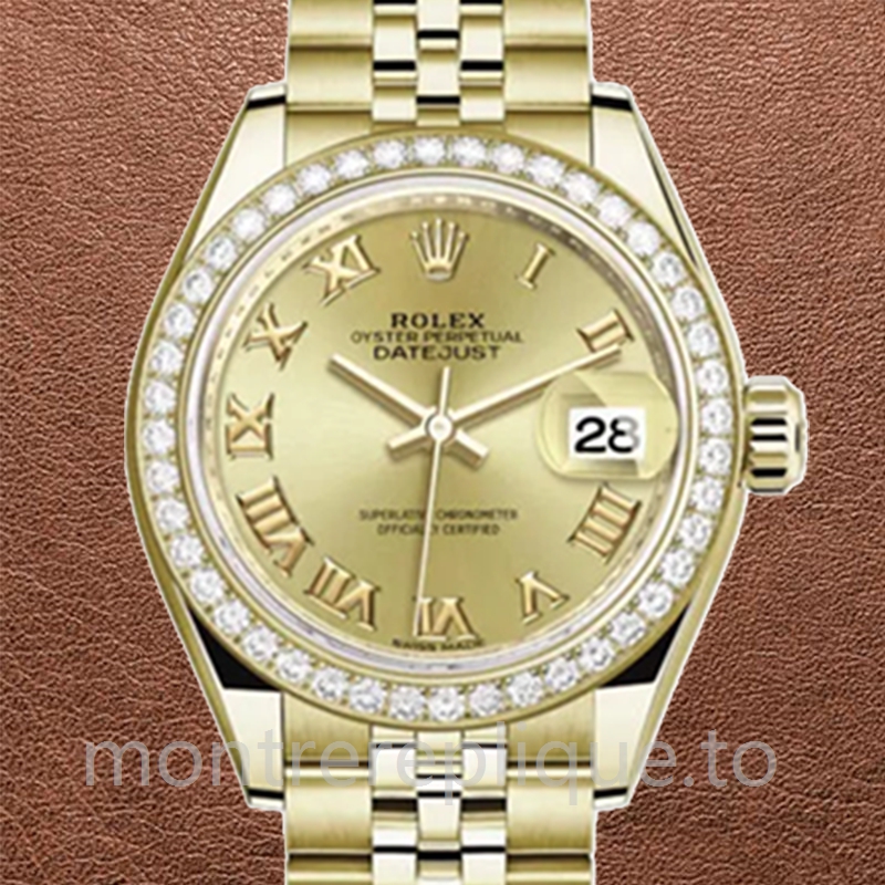 Rolex Datejust 28mm m279138rbr-0022 Dames Cadran Champagne