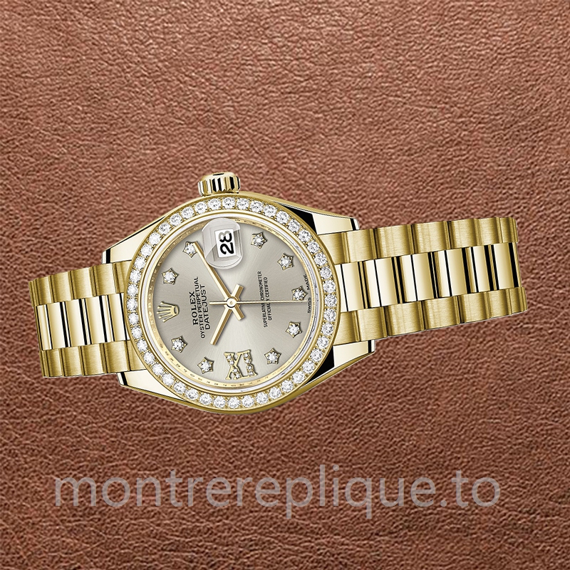 Rolex Datejust 28mm m279138rbr-0001 Dames Regardez Cadran Argent Diamant - Image 3