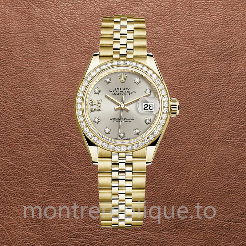 Rolex Datejust 28mm m279138rbr-0001 Dames Regardez Cadran Argent Diamant - Image 5