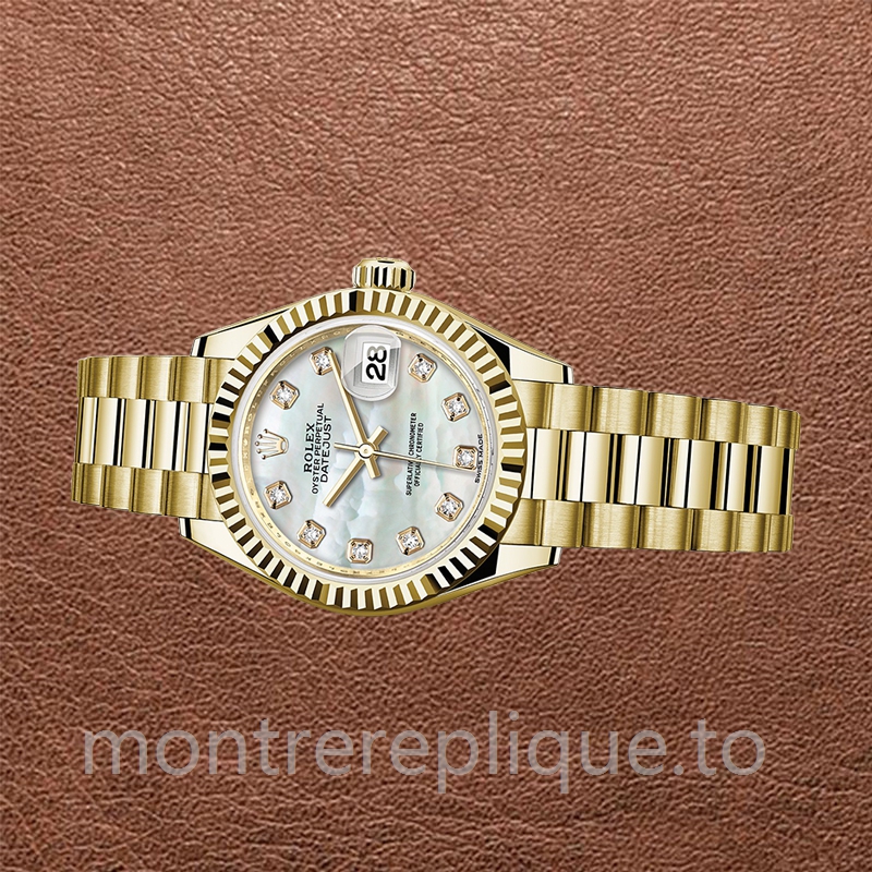 Rolex Datejust Dames 28mm m279178-0025 Cadran en nacre Ton d'or - Image 3