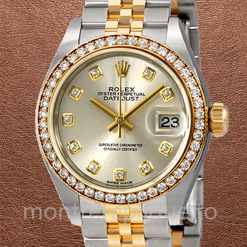 Rolex Datejust m279383rbr-0007 28mm Dames Cadran argenté Bracelet Jubilé