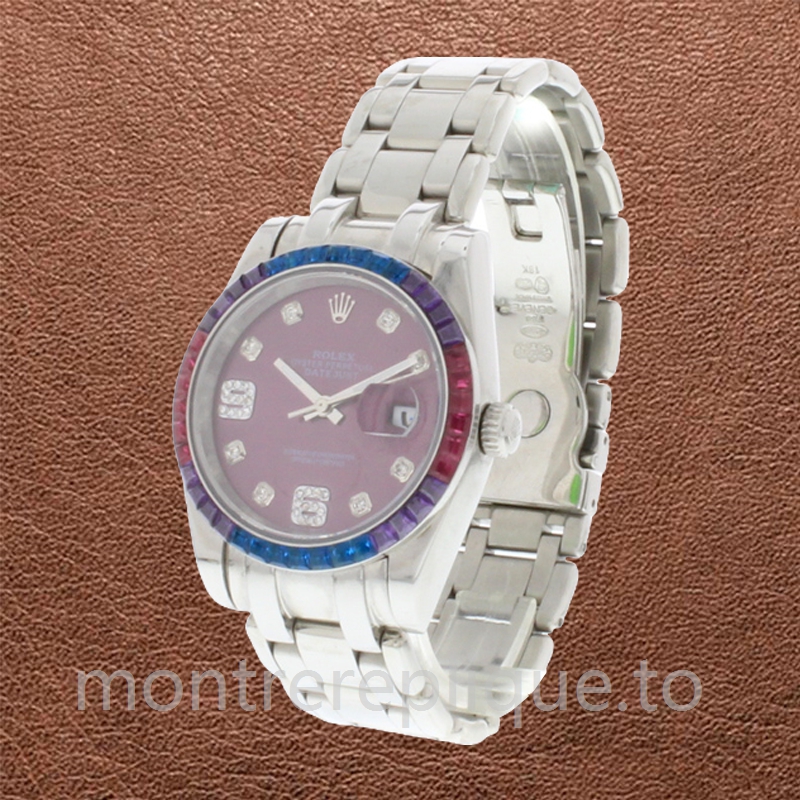 Rolex Pearlmaster Dames 86349SAFUBL-42749 31mm Bracelet Argenté - Image 3
