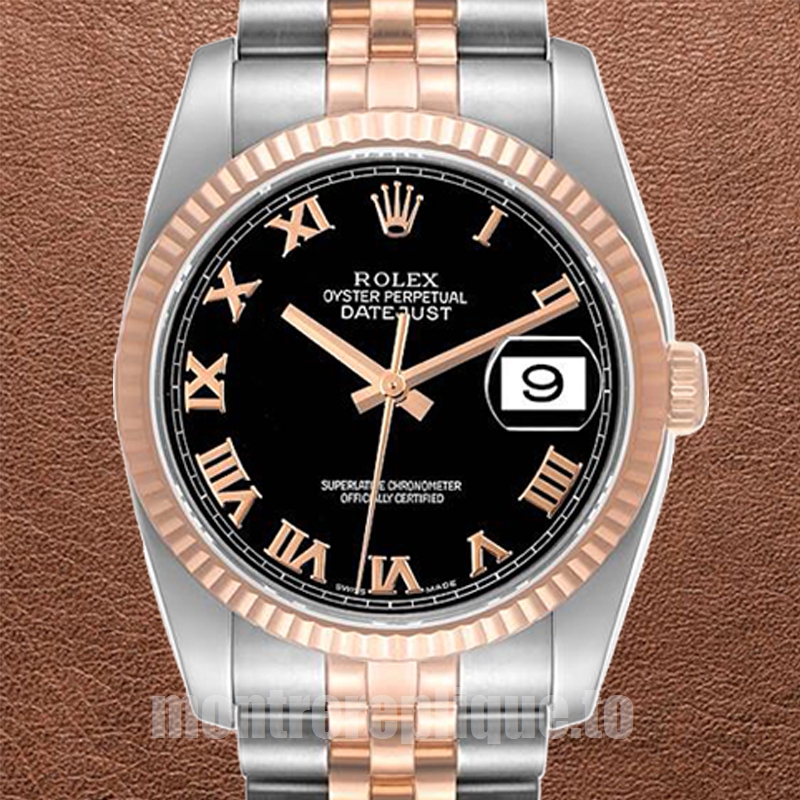 Rolex Datejust 36mm Pour des hommes 116231 Argenté Cadran noir