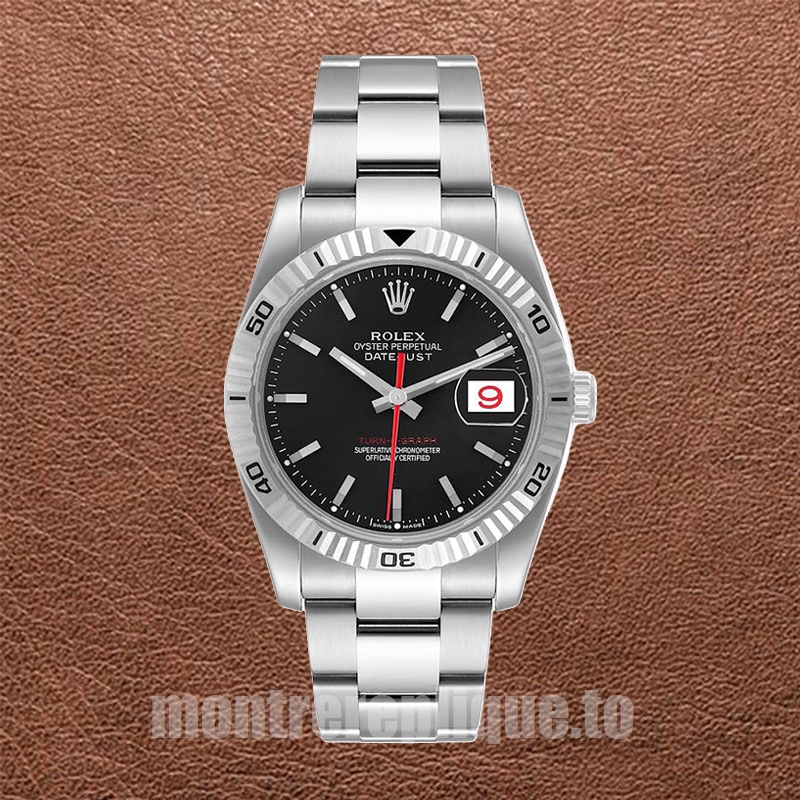 Rolex Datejust Turn-o-graph 36mm 116264 Pour des hommes Bracelet Huître Cadran noir - Image 2