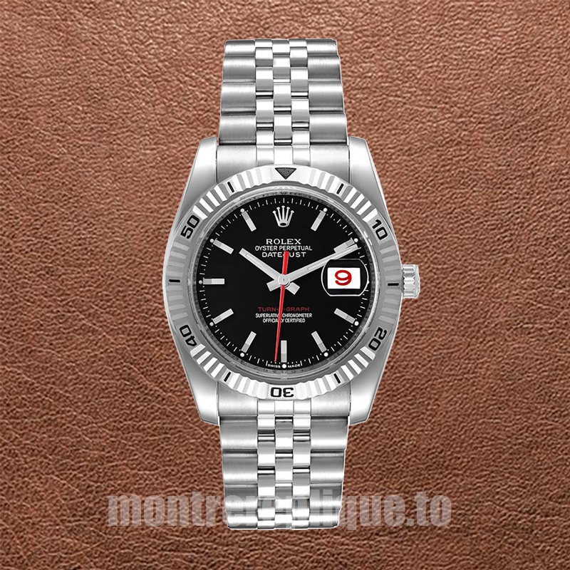 Rolex Datejust Turn-o-graph 36mm 116264 Pour des hommes Bracelet Huître Cadran noir - Image 5