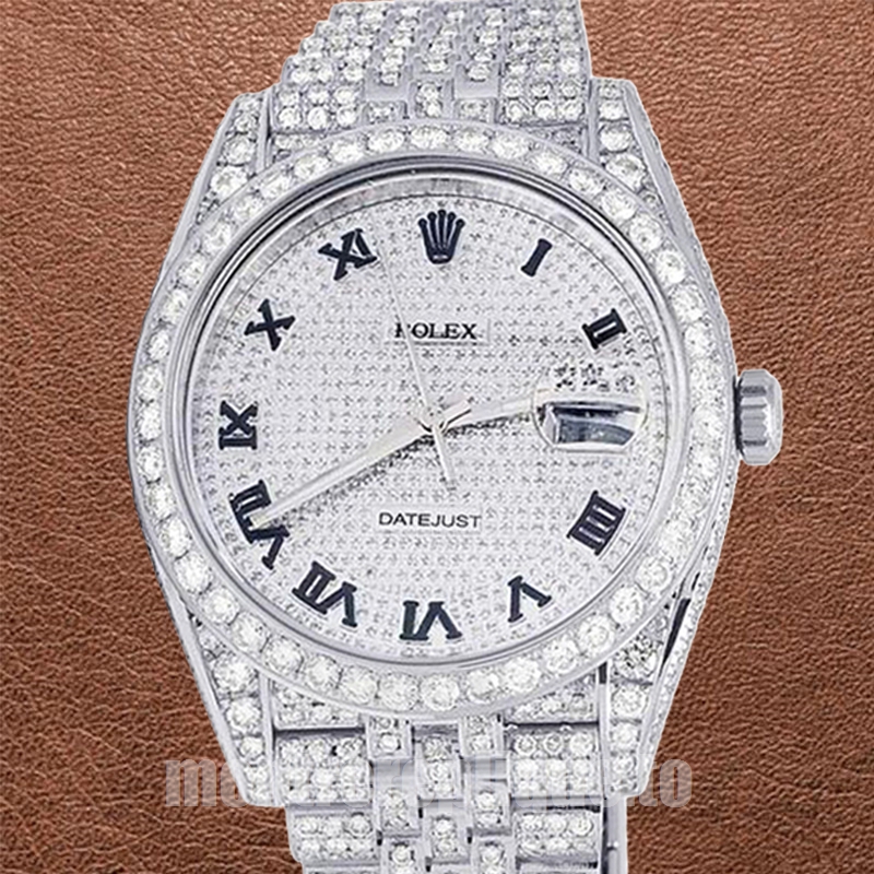 Rolex Datejust 41mm Pour des hommes 116300 Cadran pavé de diamants Bracelet Jubilé