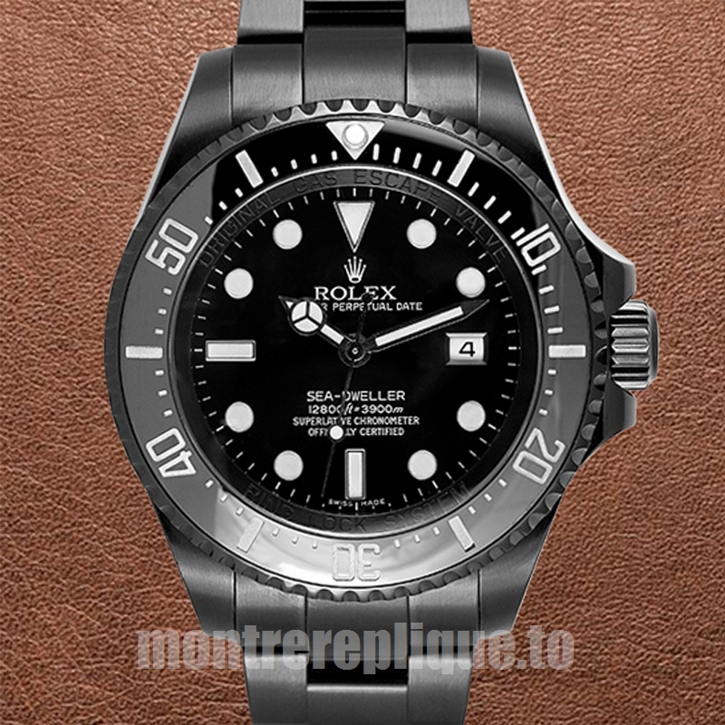 Rolex Sea-Dweller 44mm Pour des hommes 116660 Bracelet Huître Ton noir