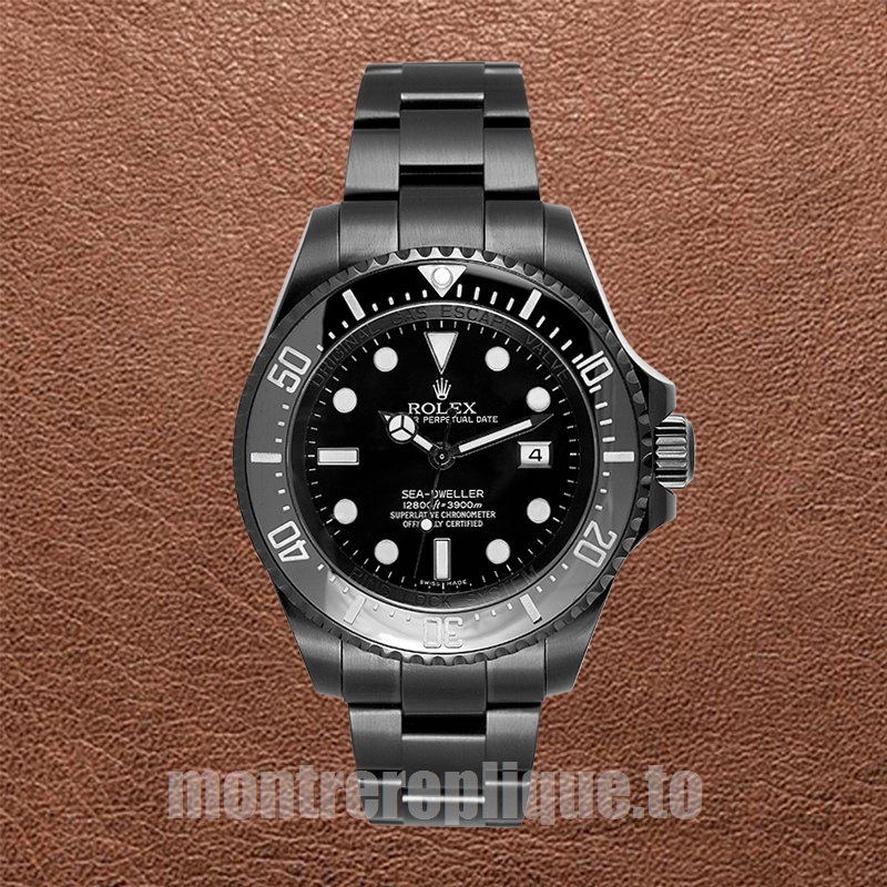 Rolex Sea-Dweller 44mm Pour des hommes 116660 Bracelet Huître Ton noir - Image 2