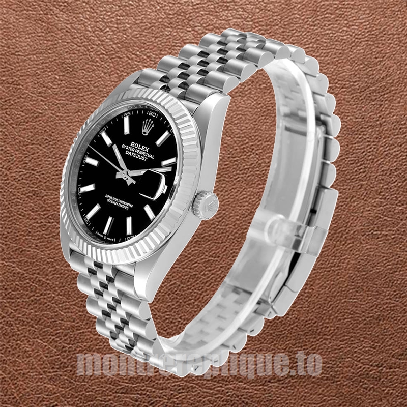 Rolex Datejust m126334-0018 Pour des hommes 41mm Argenté Cadran noir - Image 3