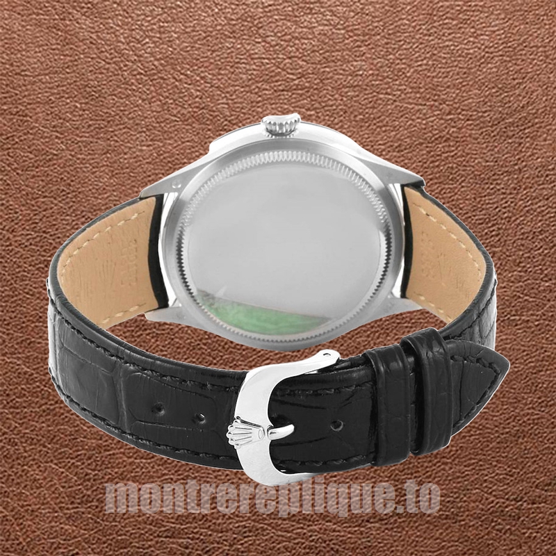 Rolex Cellini 39mm Pour des hommes m50509-0006 Bracelet en cuir Cadran noir - Image 4
