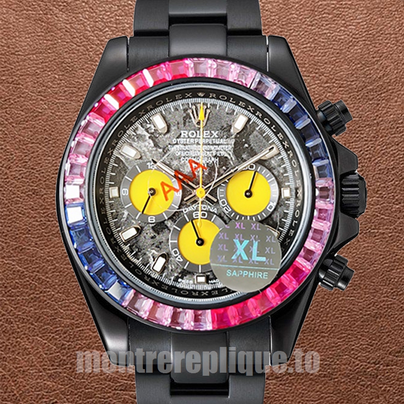 Rolex Daytona Pour des hommes 40mm DIW Ton noir Cadran gris