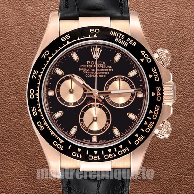 Rolex Daytona 40mm Pour des hommes 116515 Bracelet en cuir