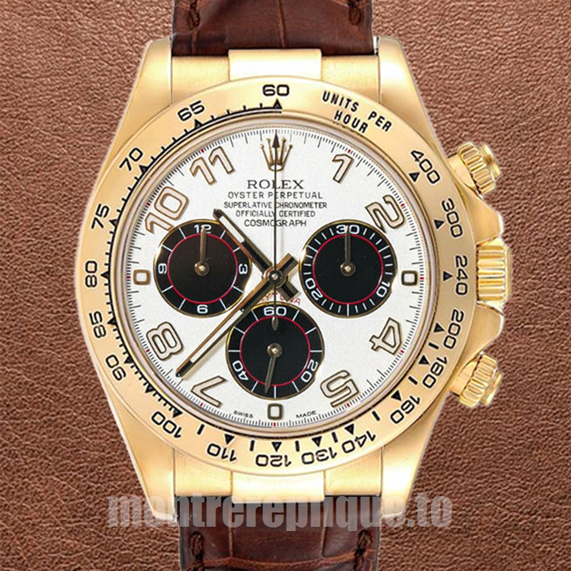 Rolex Daytona Pour des hommes 40mm 116518 Regardez Bracelet en cuir
