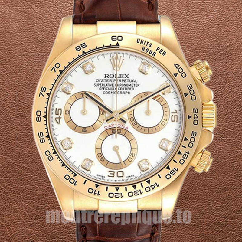 Rolex Daytona Pour des hommes 40mm 116518-0001 Automatique Bracelet en cuir