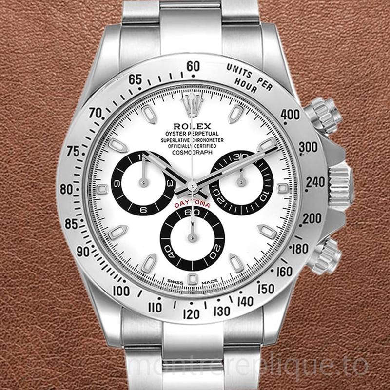 Rolex Daytona Pour des hommes 40mm 116520 Cadran blanc Argenté