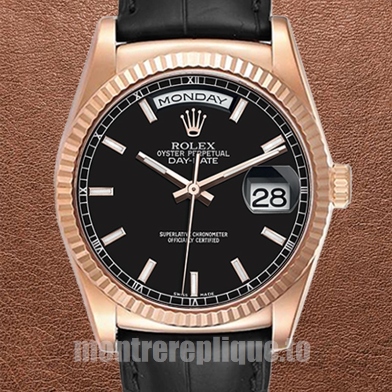 Rolex Day-Date Pour des hommes 118135 36mm Bracelet en cuir