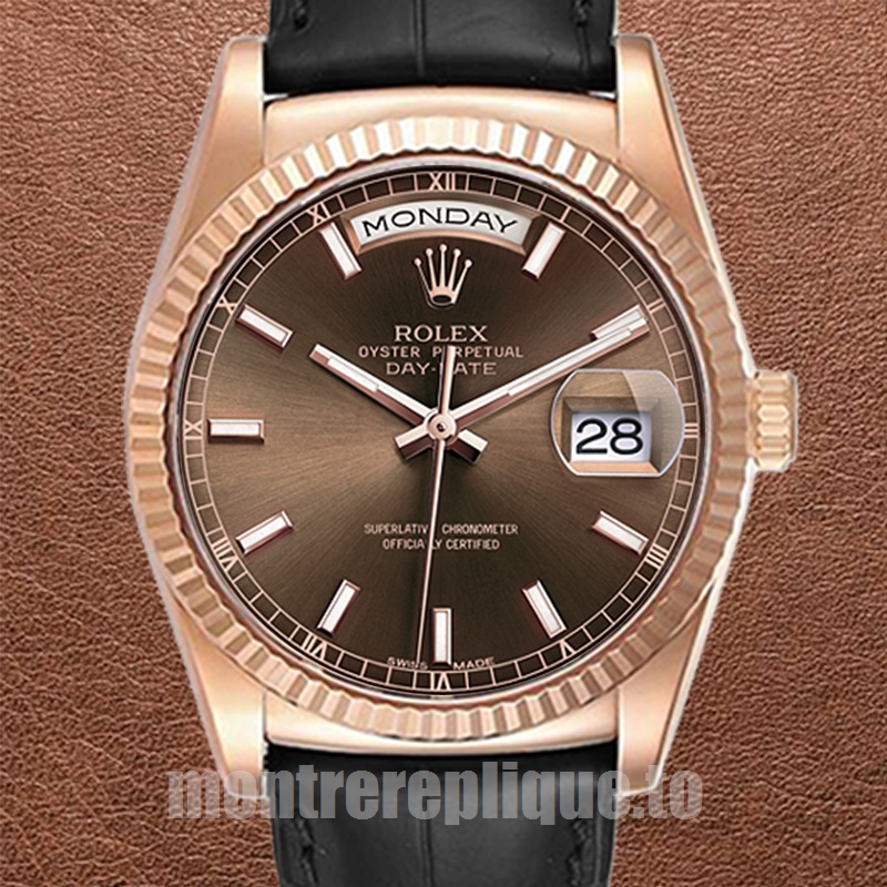 Rolex Day-Date 118135-0086 36mm Pour des hommes Cadran marron