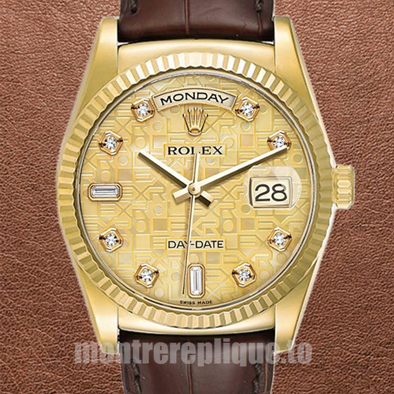 Rolex Day-Date m118138-0087 36mm Pour des hommes Bracelet en cuir