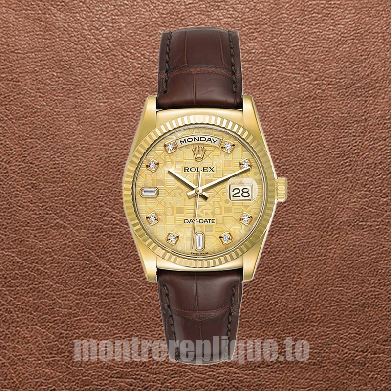 Rolex Day-Date m118138-0087 36mm Pour des hommes Bracelet en cuir - Image 2
