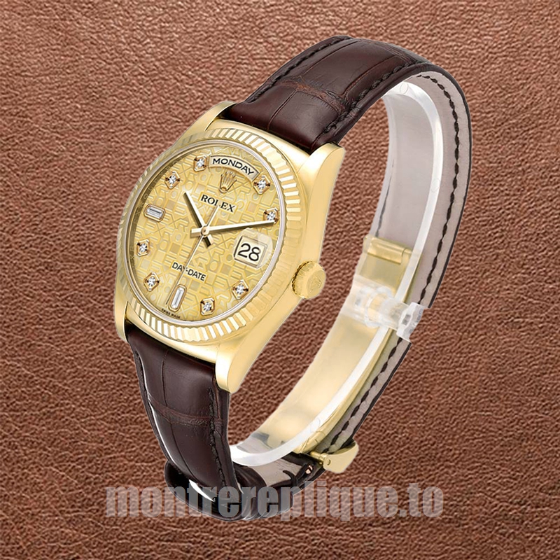 Rolex Day-Date m118138-0087 36mm Pour des hommes Bracelet en cuir - Image 3
