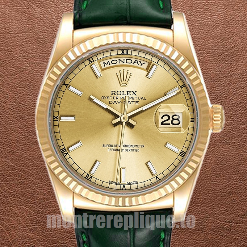 Rolex Day-Date Pour des hommes 36mm m118138-0125 Ton d'or Automatique