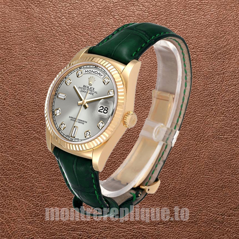 Rolex Day-Date Pour des hommes 36mm m118138-0135 Ton d'or Bracelet en cuir - Image 3