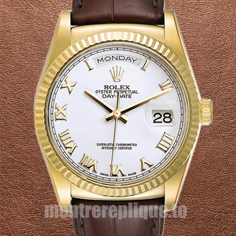Rolex Day-Date 36mm Pour des hommes m118138-0117 Bracelet en cuir Regardez